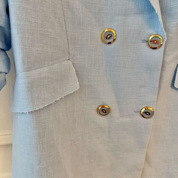 Ramy Brook Gianni Double Breasted Blazer Jacket in Blue Size 12 NWT - Picture 7 of 15